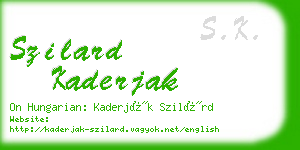 szilard kaderjak business card